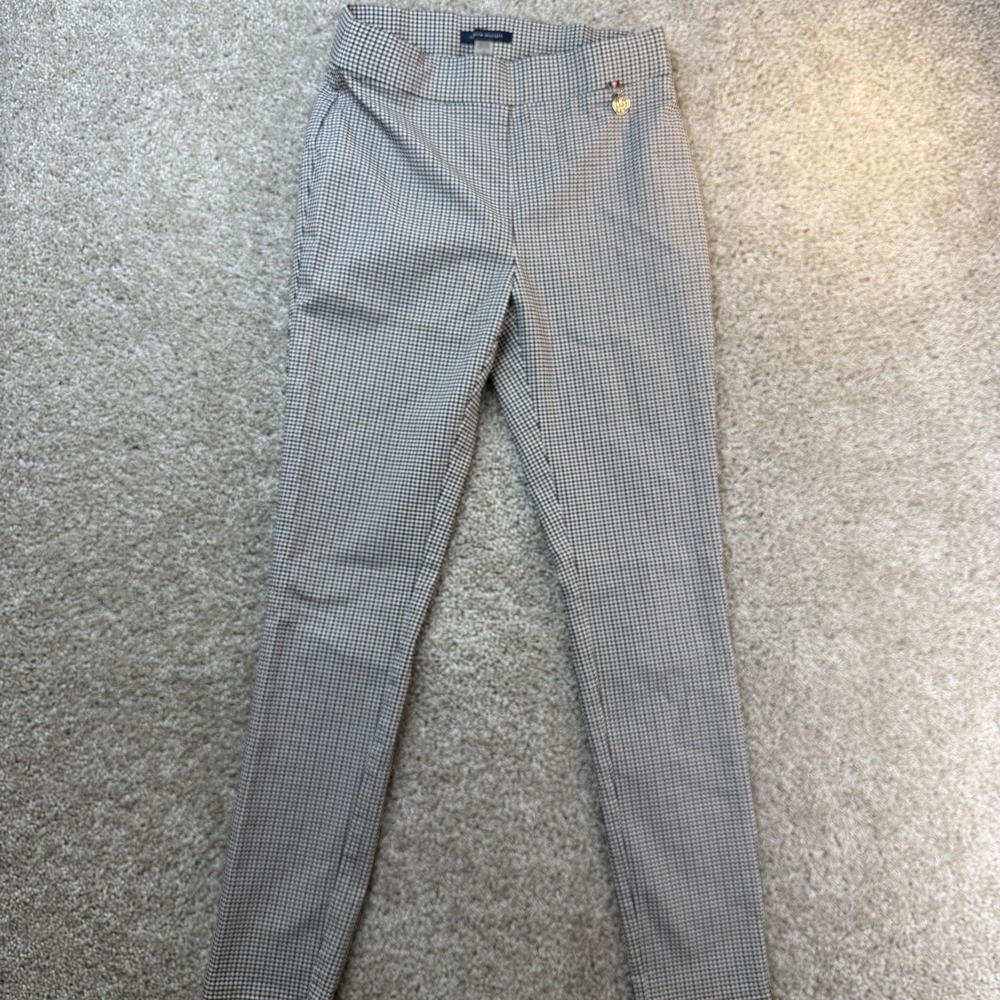 Tommy Hilfiger Dress Pants Womens 4 Brown Check Skinny Stretch Workwear